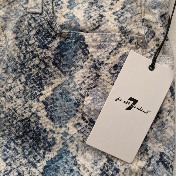 7 For All Mankind Mid Rise Skinny Ankle Jeans Snake Stretch Denim Indigo 30 NWT - Picture 14 of 14